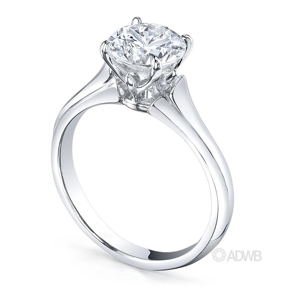 Round brilliant cut diamond solitaire ring