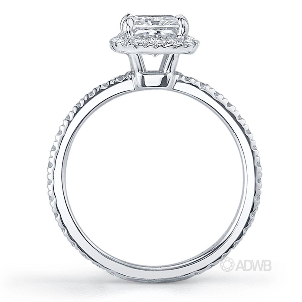 Classic pave set halo diamond ring