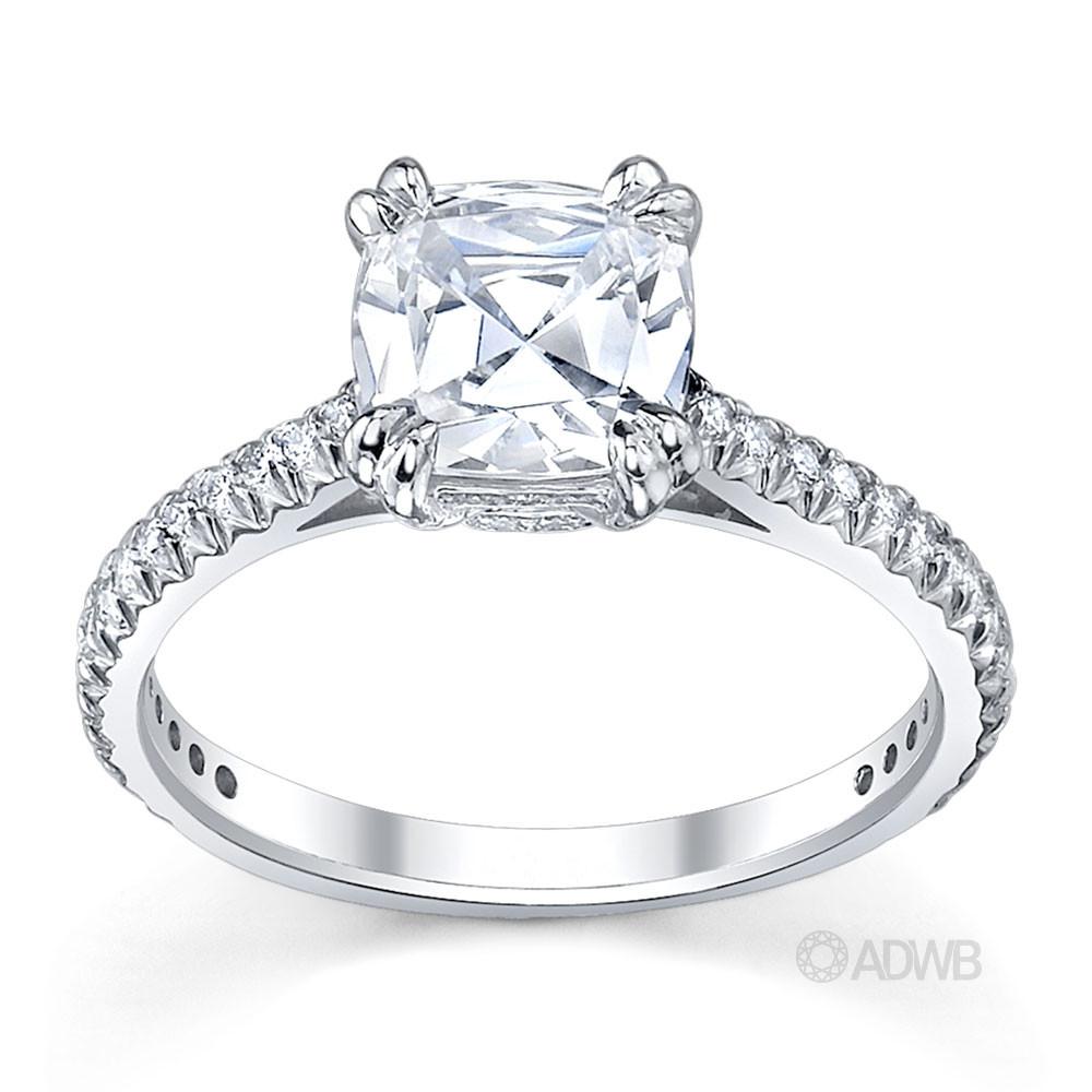 Australian Diamond Broker - Corsica round brilliant cut ring with french diamond pave set band