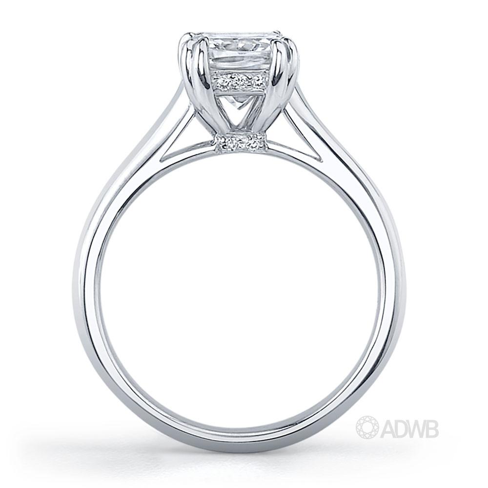 Corsica solitaire cushion cut ring