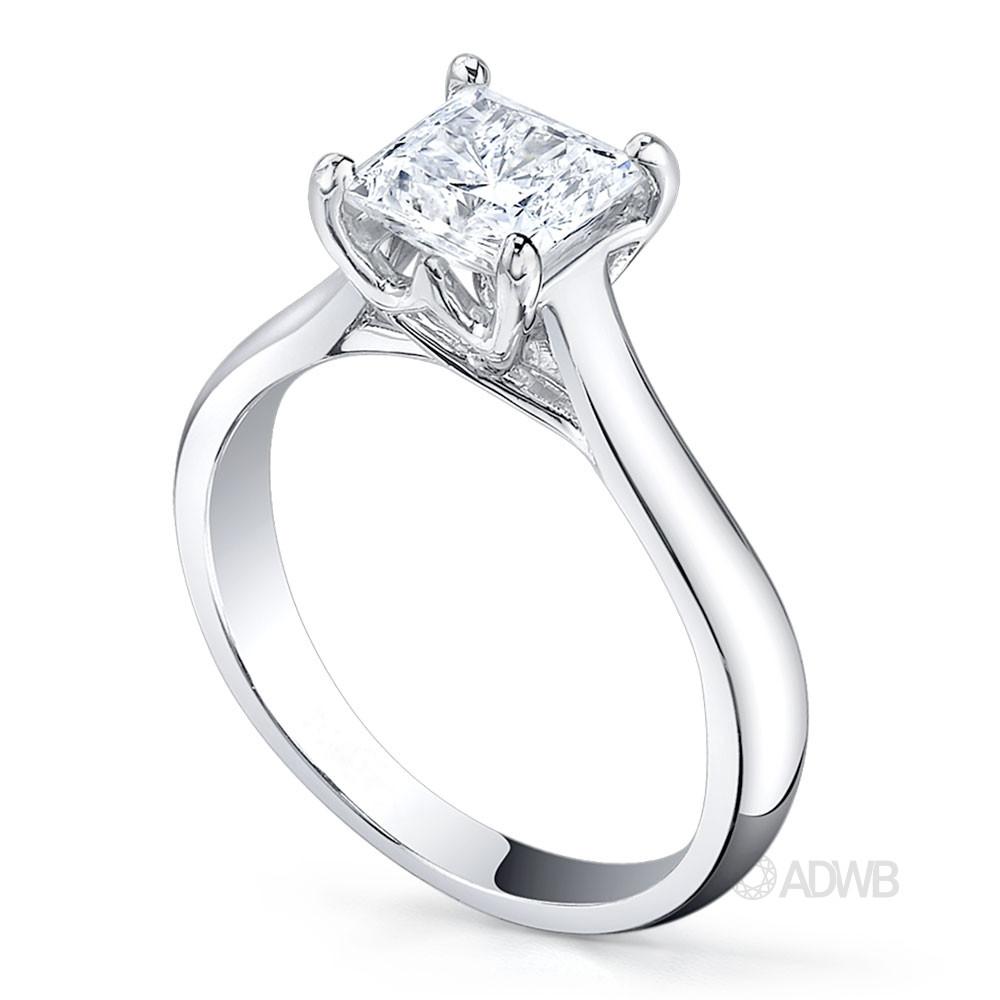 Royal crown princess cut diamond ring