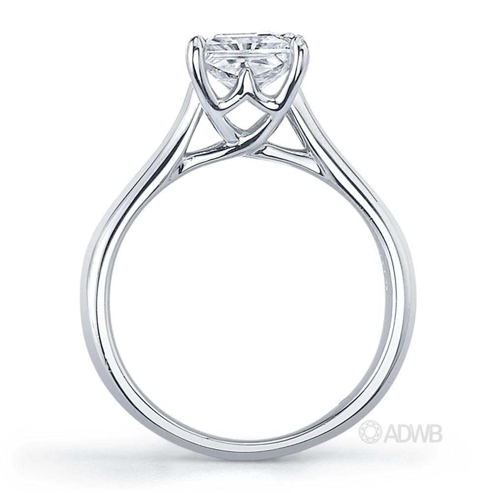 Royal crown princess cut diamond ring