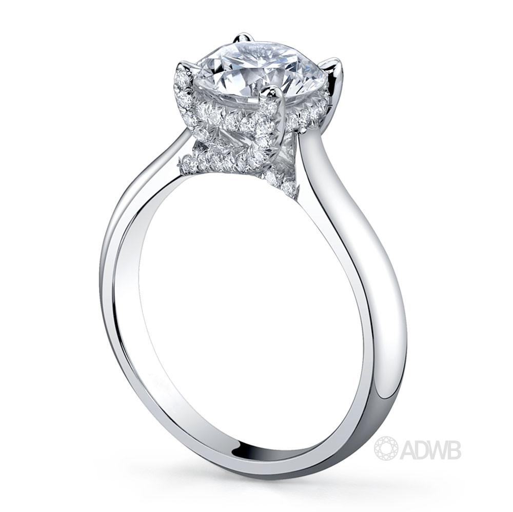 Sasha round brilliant cut diamond coronet set ring