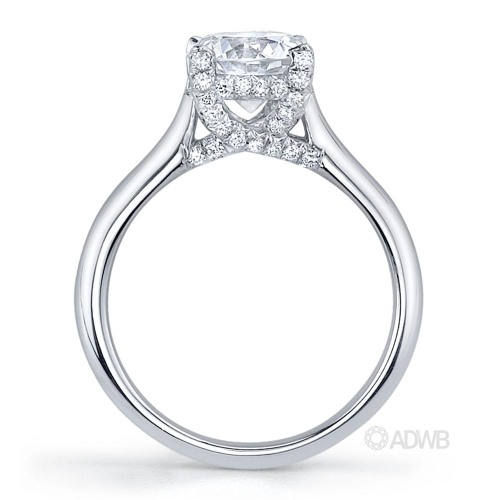 Sasha round brilliant cut diamond coronet set ring
