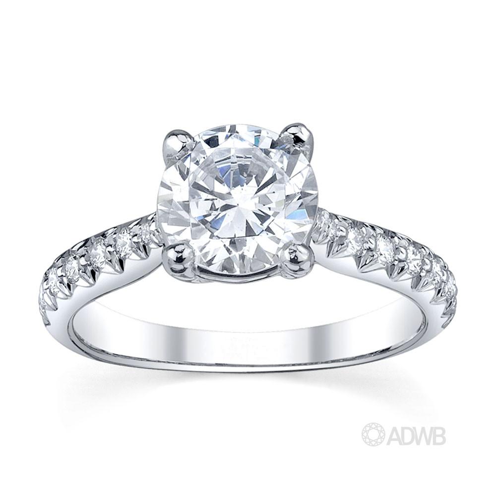 Australian Diamond Broker - Star 4 claw round brilliant cut diamond solitaire ring with micro pave set band