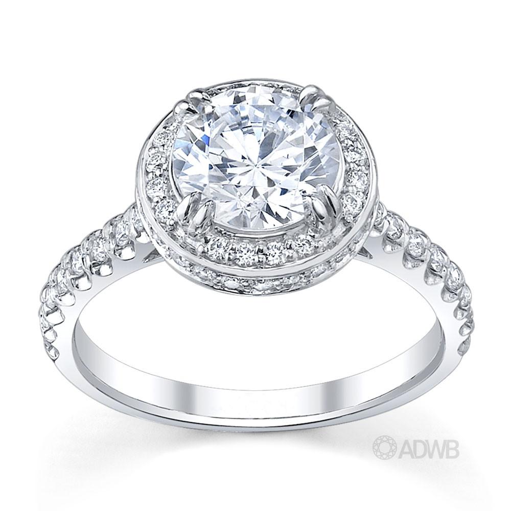 Australian Diamond Broker - Regal diamond halo engagement ring