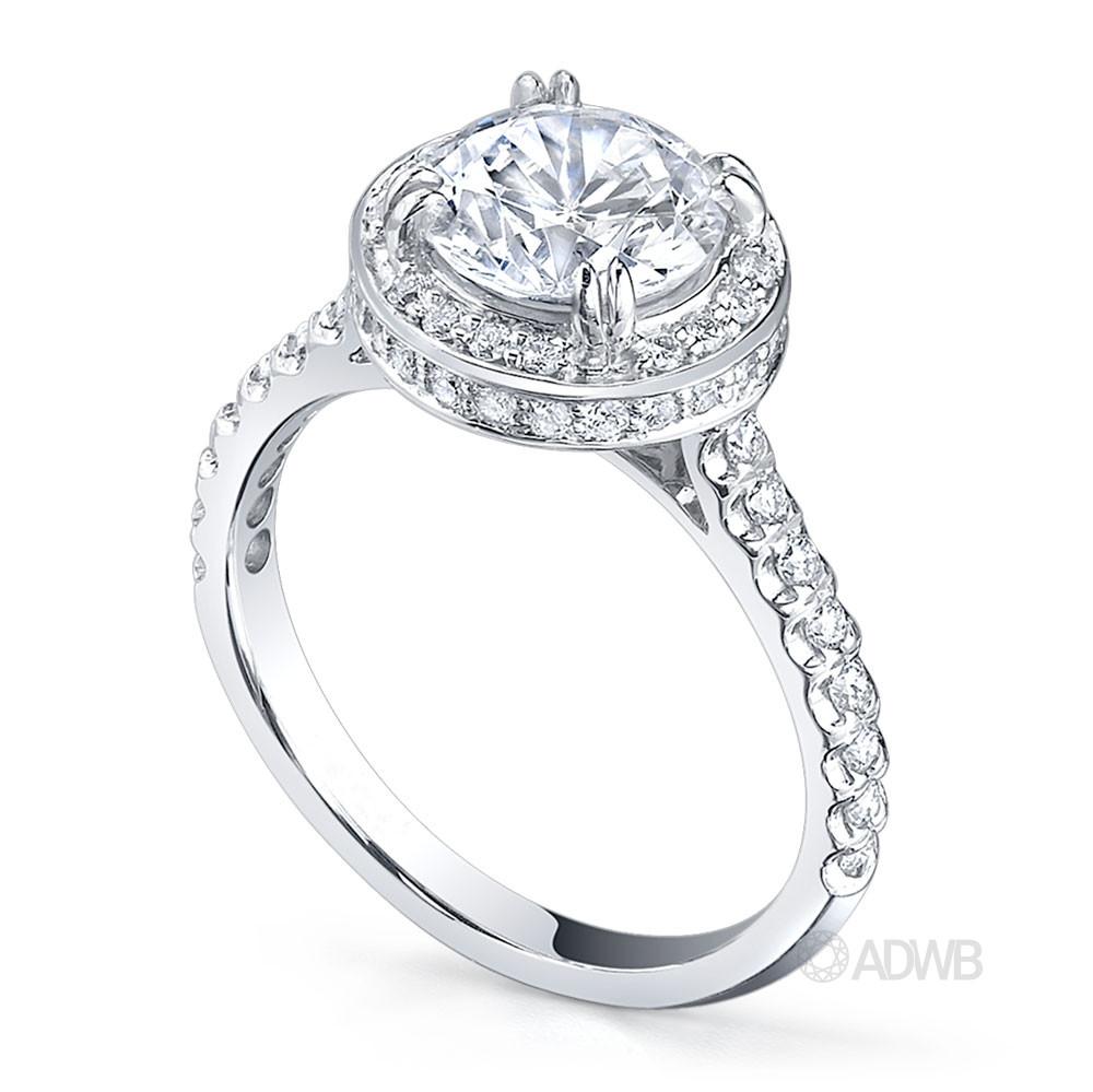 Regal diamond halo ring