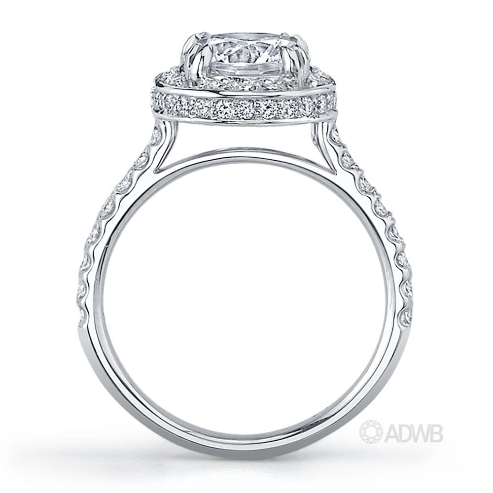 Regal diamond halo ring