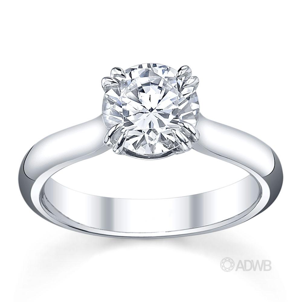 Australian Diamond Broker - Double claw round brilliant cut diamond solitaire ring