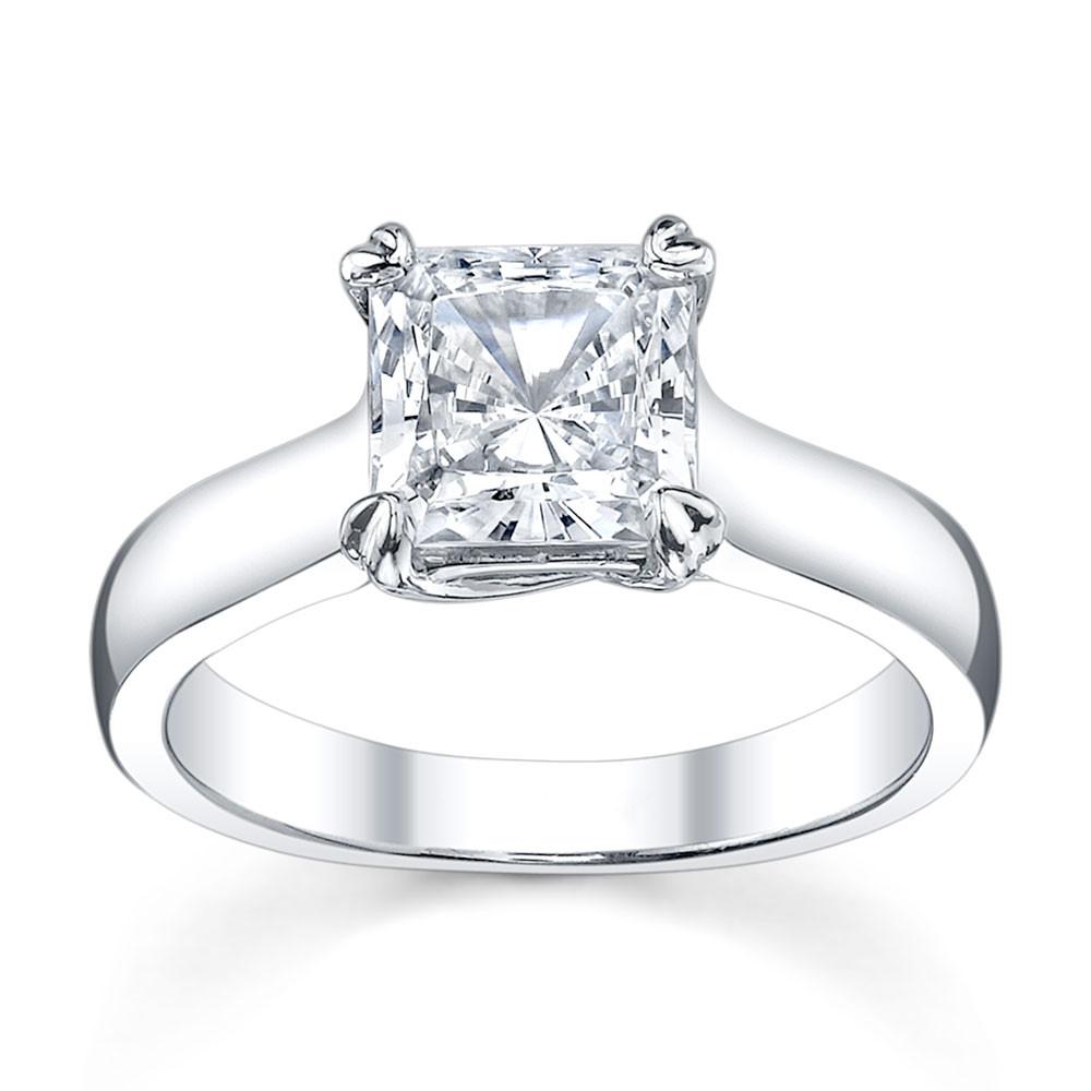 Australian Diamond Broker - Cross double claw princess cut diamond solitaire ring