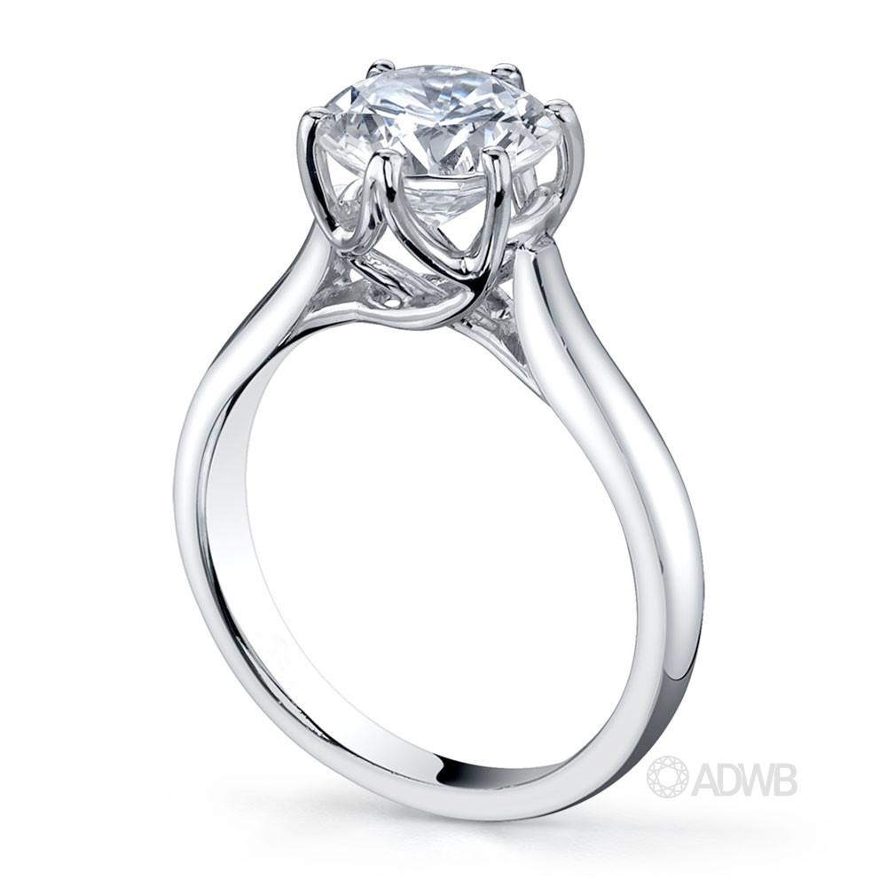 Royal crown round brilliant cut diamond ring