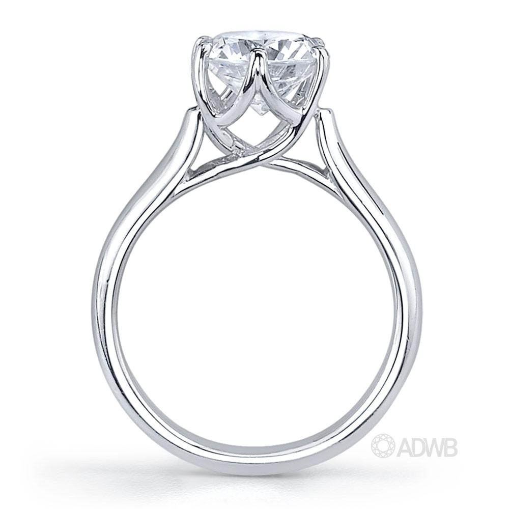 Royal crown round brilliant cut diamond ring