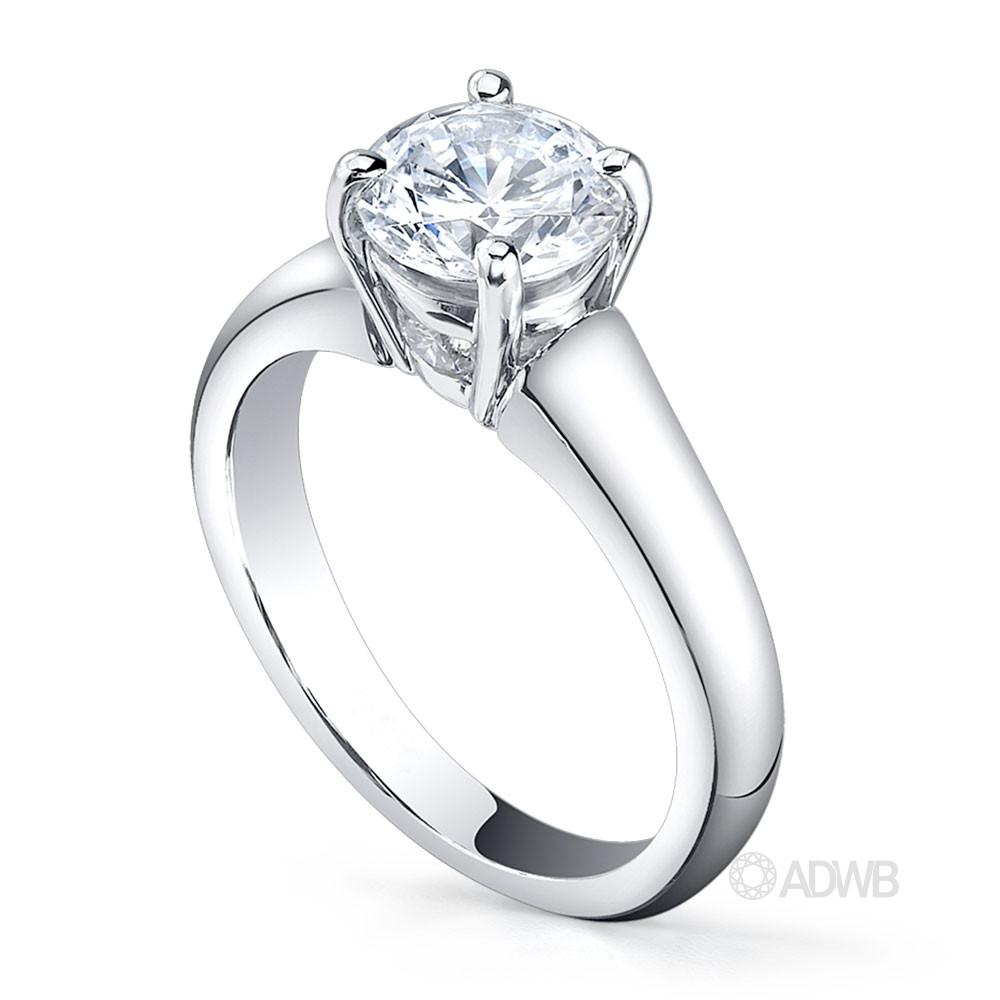 Venus 4 claw round brilliant cut diamond solitaire ring
