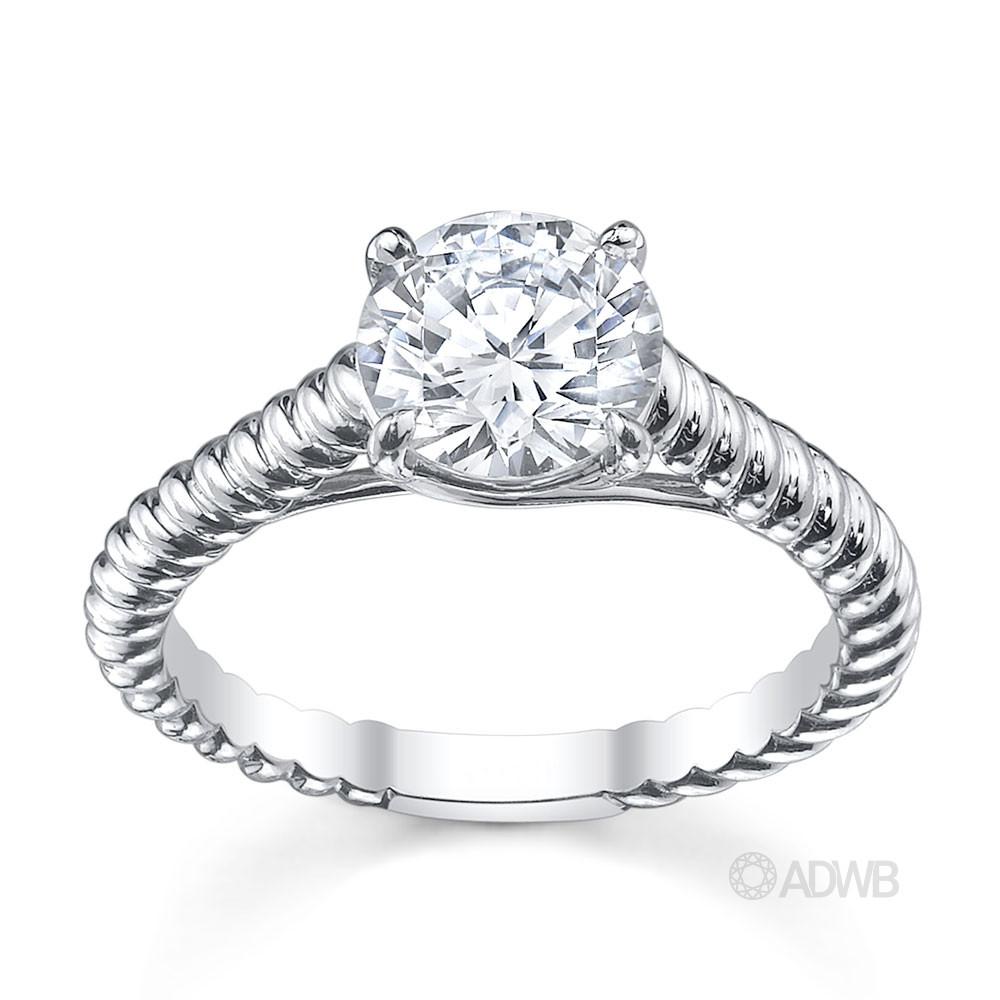 Australian Diamond Broker - Rene round brilliant cut diamond solitaire rope band ring