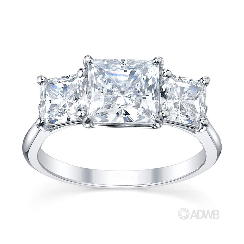 Australian Diamond Broker - Classic 3 stone princess cut diamond ring