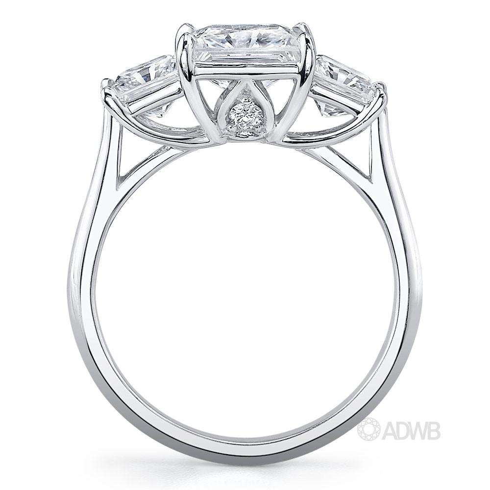 Serenity 3 stone princess cut diamond ring