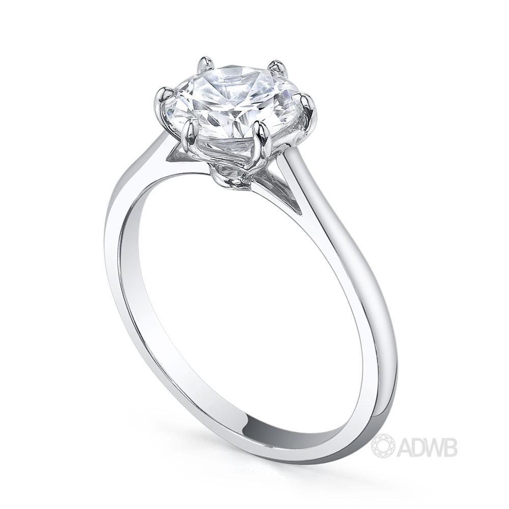 Classic 6 claw round brilliant cut diamond ring