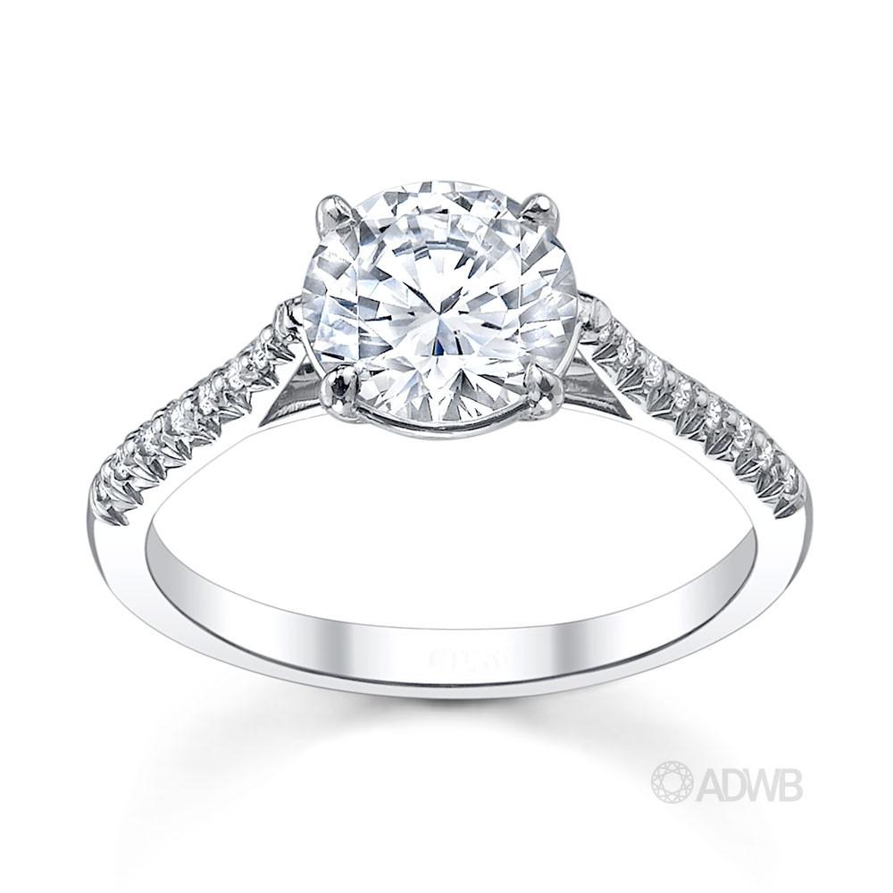 Australian Diamond Broker - Serenity round brilliant cut diamond ring with micro pave set band