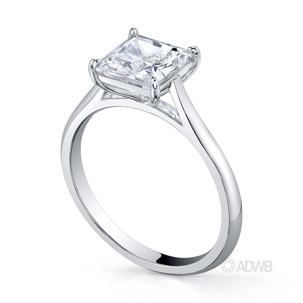 Traditional princess cut diamond ring