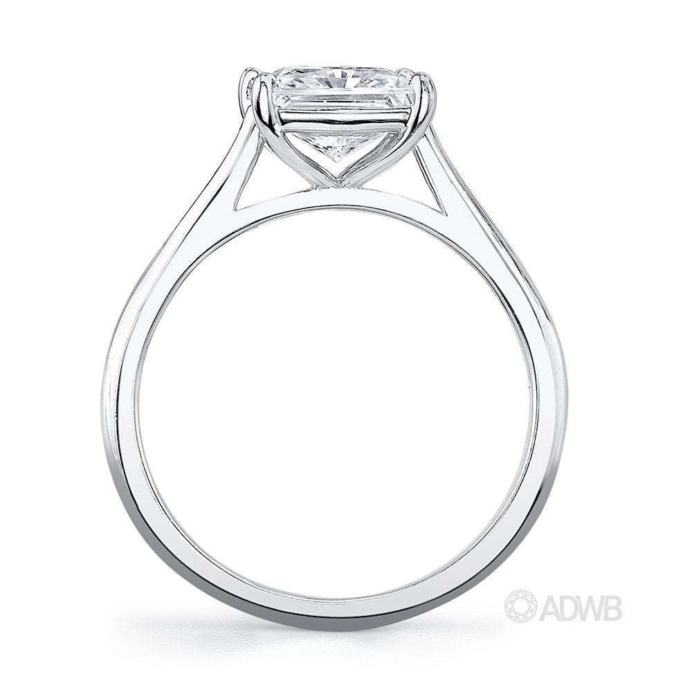 Traditional princess cut diamond ring