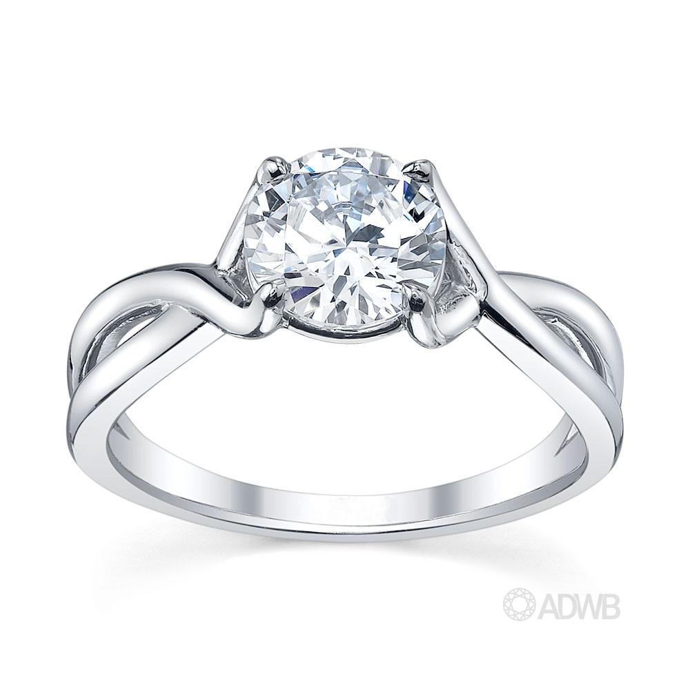 Australian Diamond Broker - Sophia curved split band round brilliant cut diamond solitaire ring