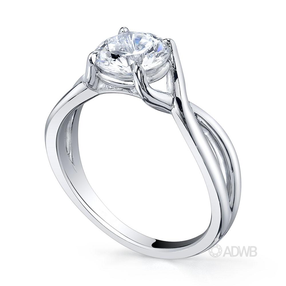 Sophia curved split band round brilliant cut diamond solitaire ring