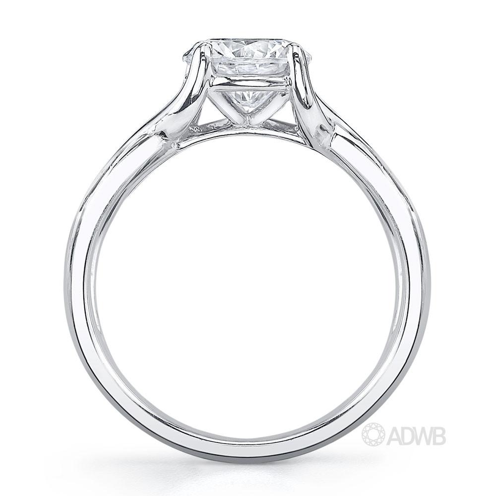 Sophia curved split band round brilliant cut diamond solitaire ring
