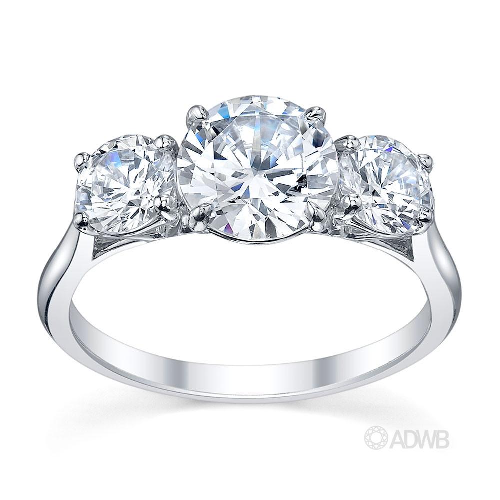 Australian Diamond Broker - Classic 3 stone round brilliant cut diamond ring