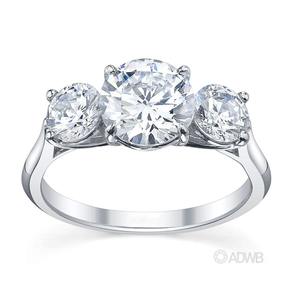 Australian Diamond Broker - Serenity 3 stone round brilliant cut diamond ring
