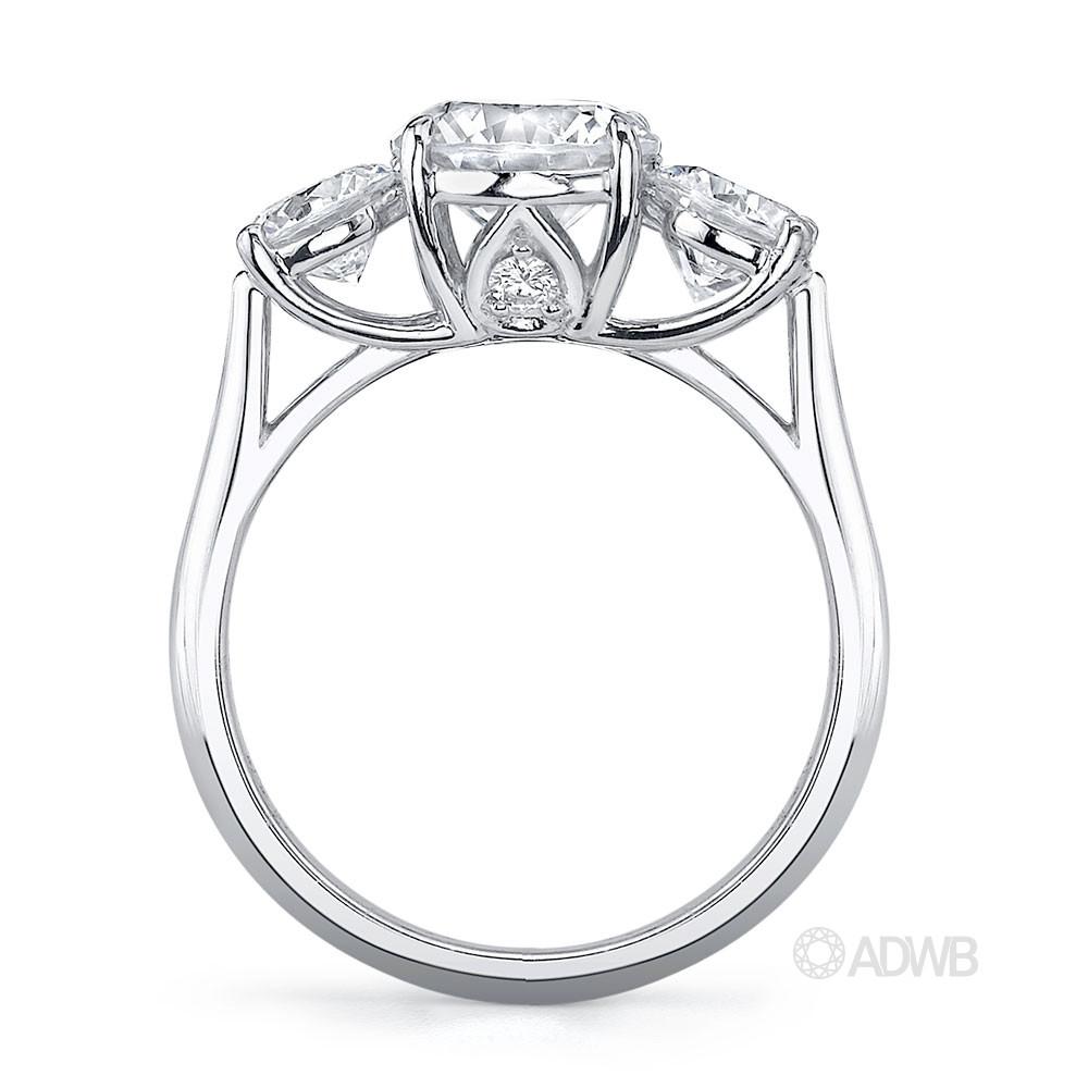 Serenity 3 stone round brilliant cut diamond ring