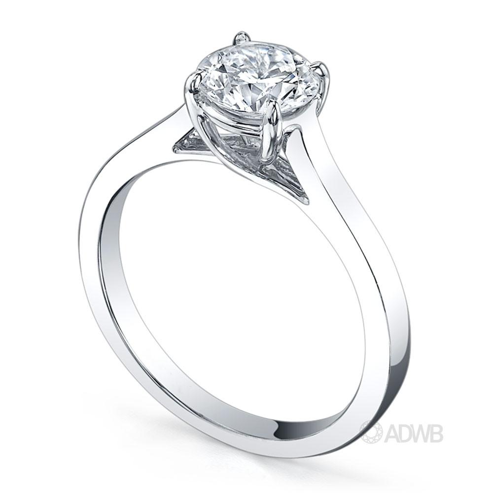 Monaco 4 claw diamond solitaire ring