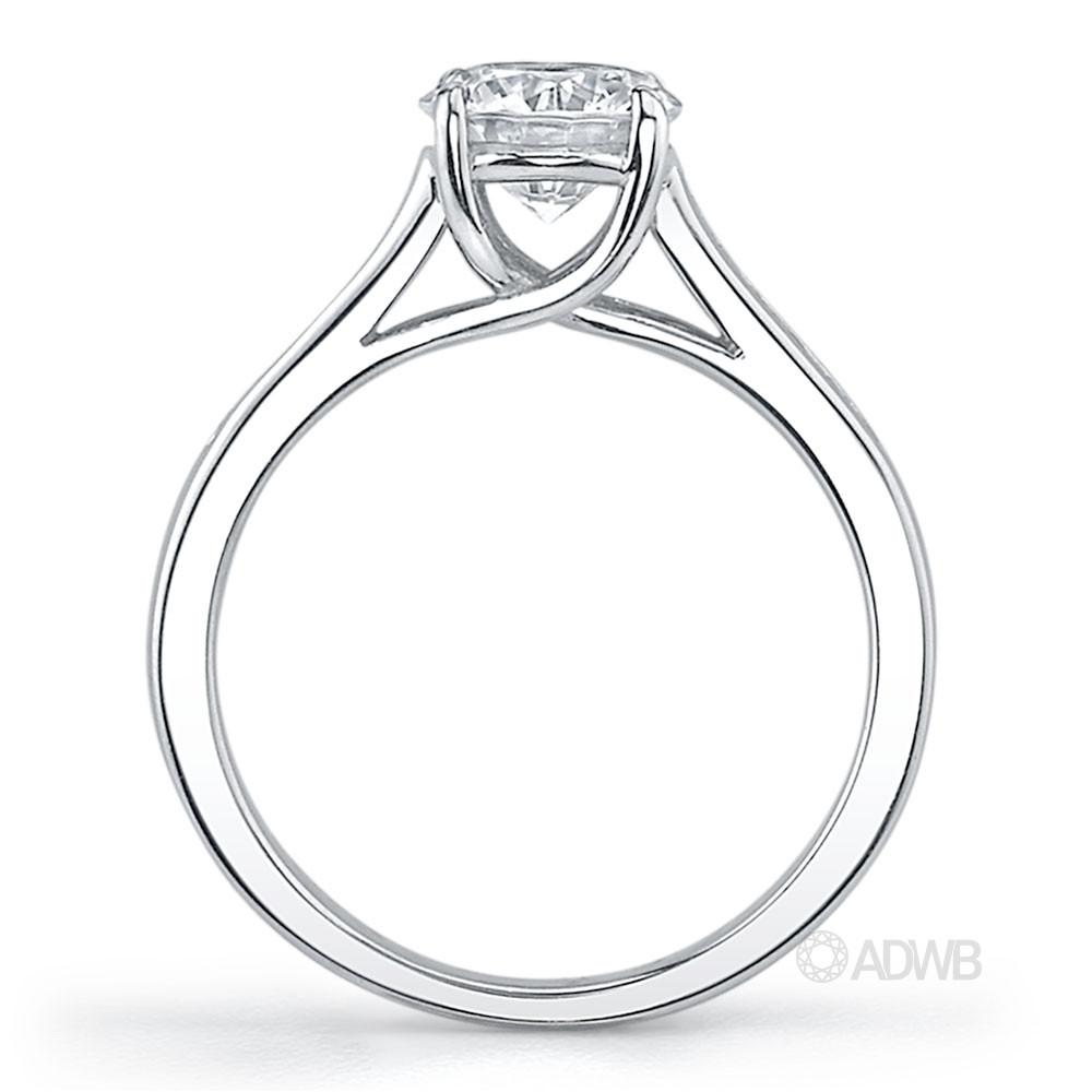 Monaco 4 claw diamond solitaire ring with channel set diamond band