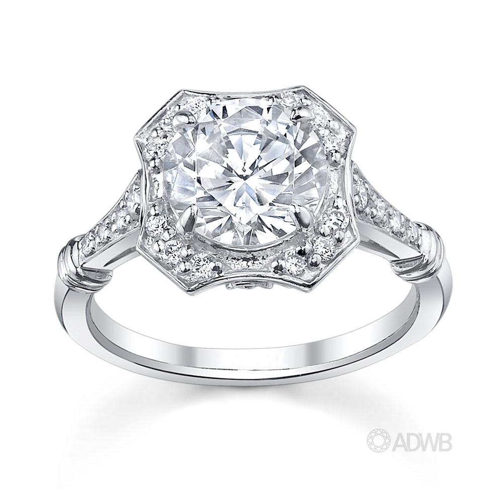 Australian Diamond Broker - Polly round brilliant cut diamond halo ring