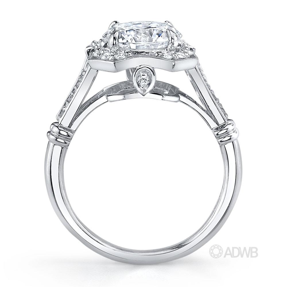 Polly round brilliant cut diamond halo ring