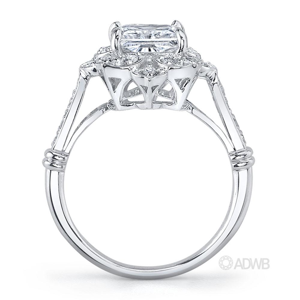 Princess cut diamond halo ring