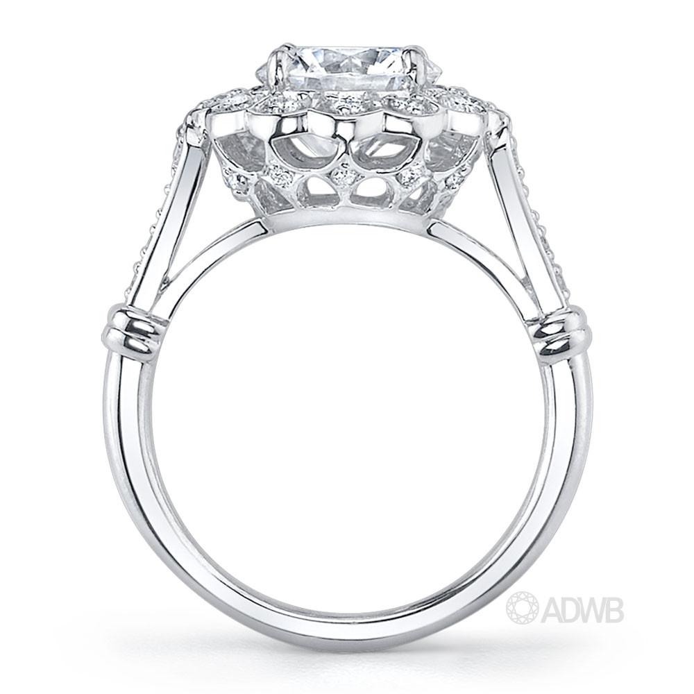 Royal Crown halo diamond ring