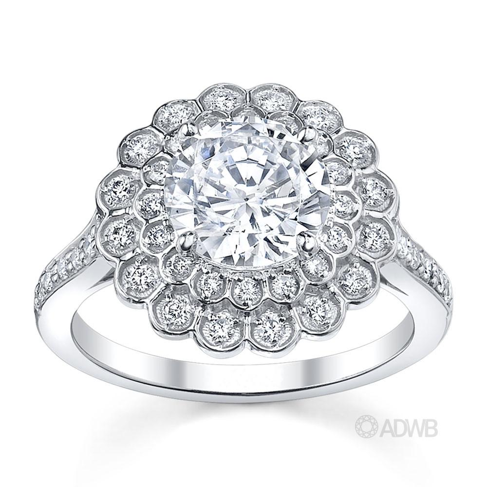 Australian Diamond Broker - Double halo diamond engagement ring