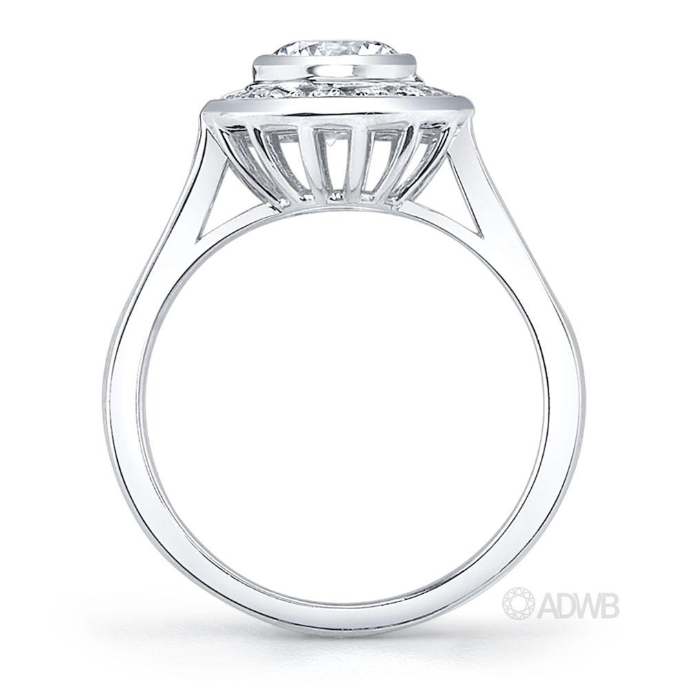Channel set diamond halo ring