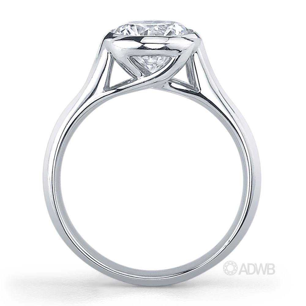Bezel set round brilliant cut diamond solitaire ring