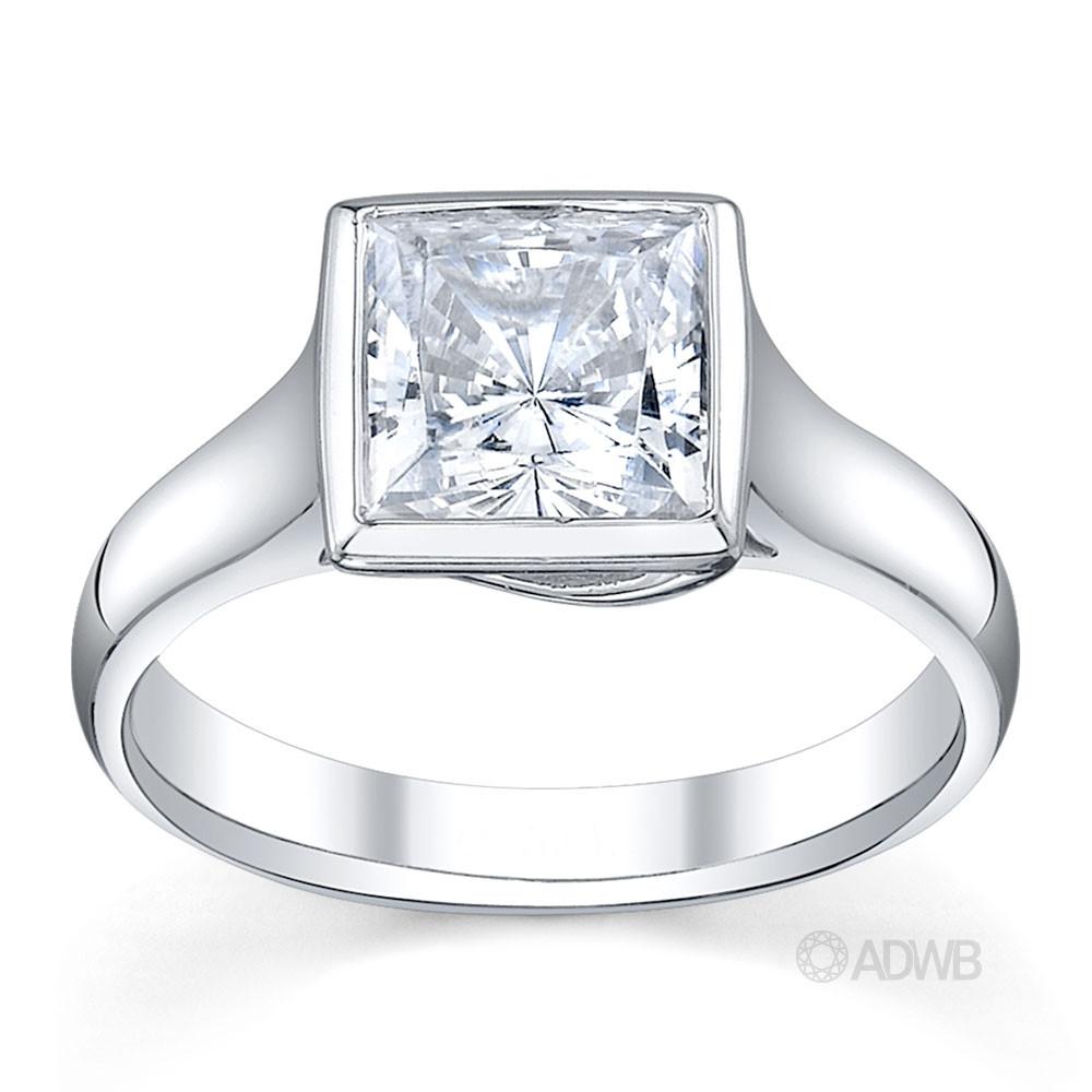 Australian Diamond Broker - Bezel set X prong princess cut diamond ring