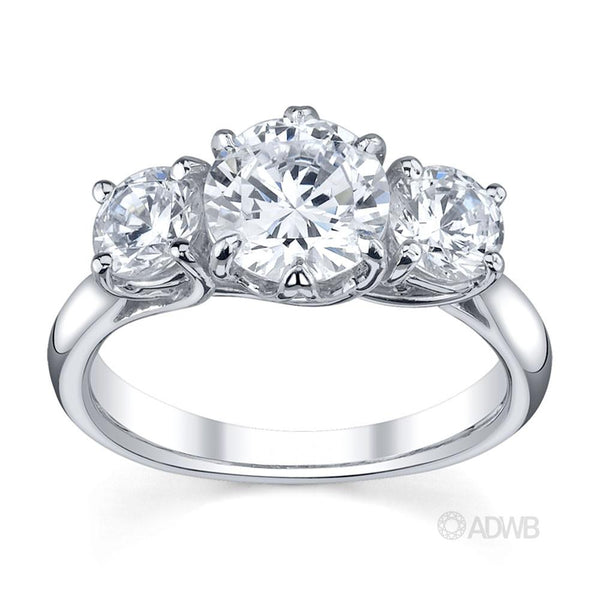 3 stone brilliant cut diamond deals ring