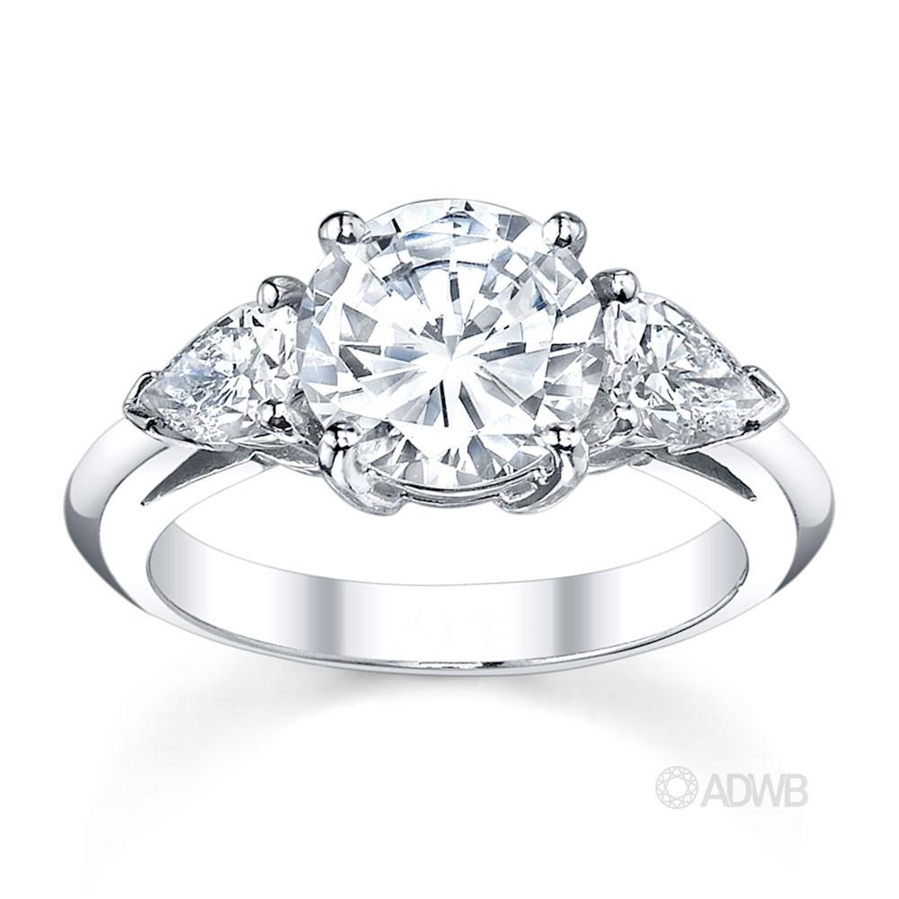Australian Diamond Broker - Round brilliant and pear cut diamond 3 stone ring