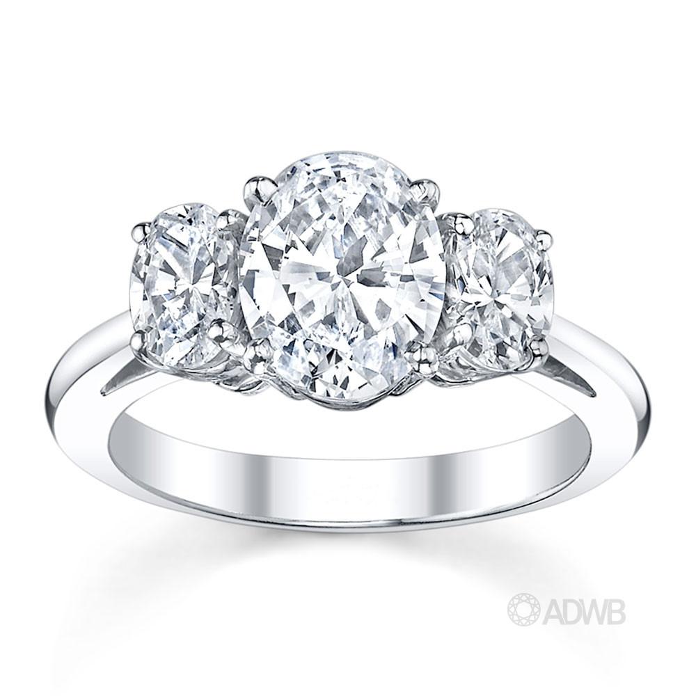 Australian Diamond Broker - Oval cut 3 stone diamond ring