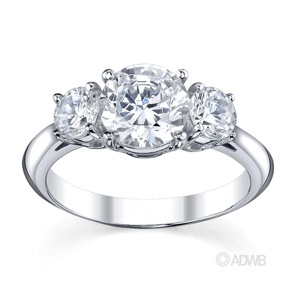 Australian Diamond Broker - Traditional 3 stone round brilliant cut diamond ring