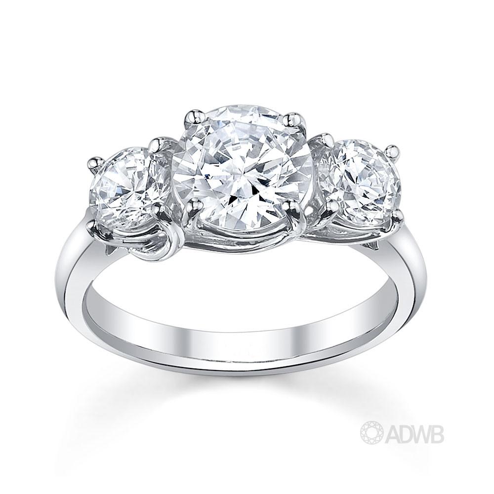 Australian Diamond Broker - Monaco 3 stone round brilliant cut diamond ring
