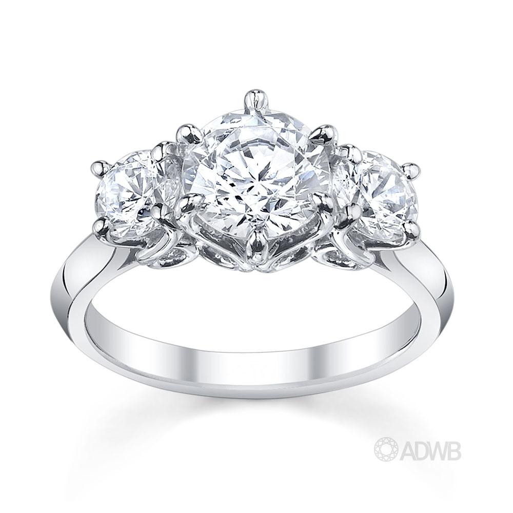 Australian Diamond Broker - Elegant 4 claw round brilliant cut diamond solitaire ring