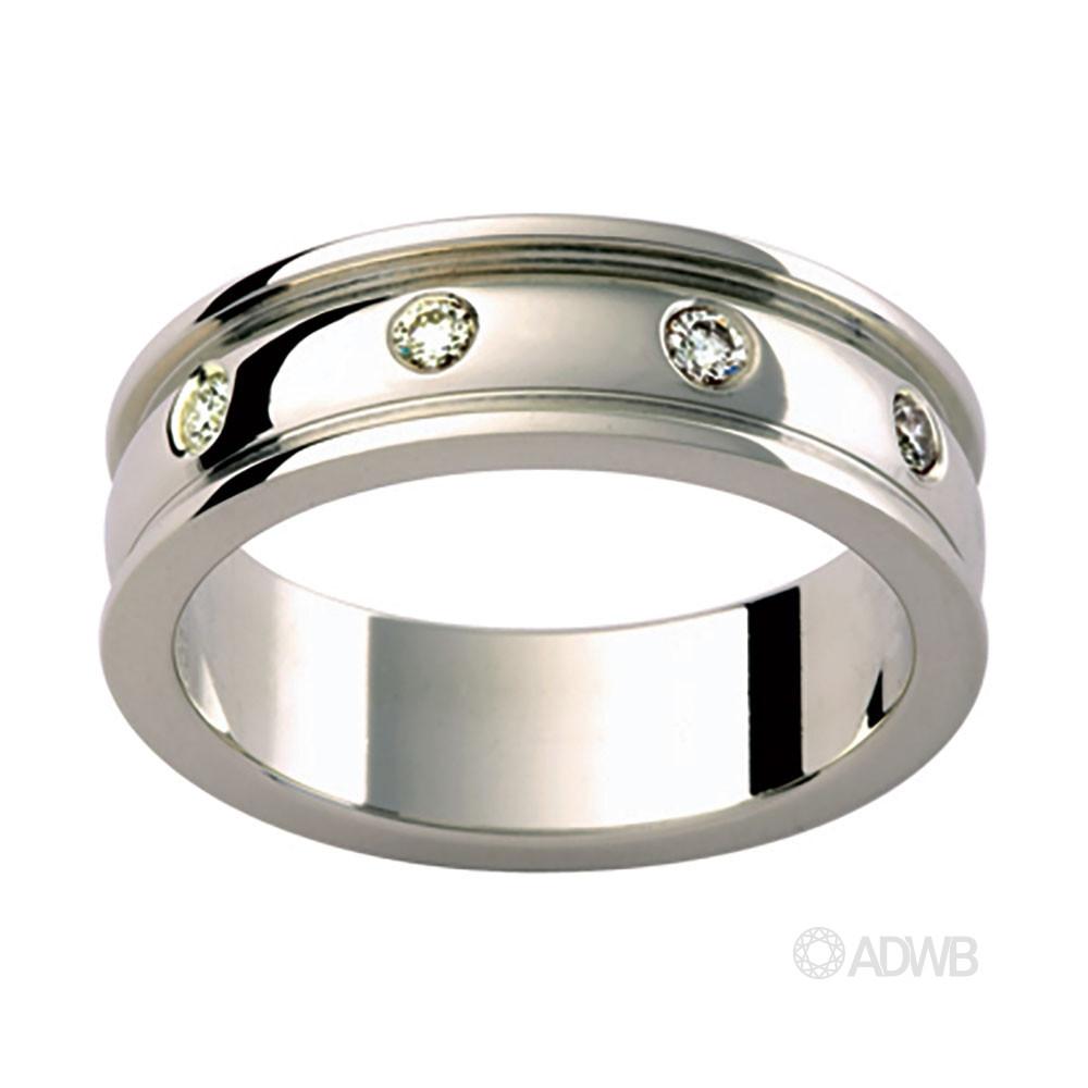 Australian Diamond Broker - 18ct White Gold Diamond Set Band