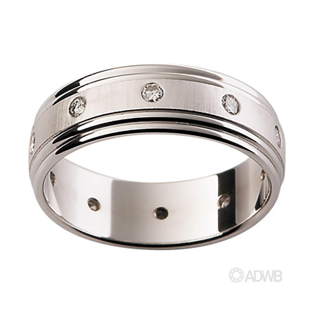 Australian Diamond Broker - 18ct White Gold Diamond Set Band