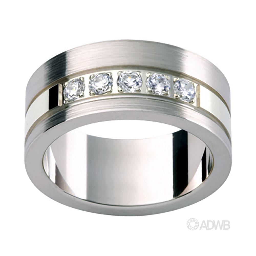 Australian Diamond Broker - 18ct White Gold 5 Diamond Set Band