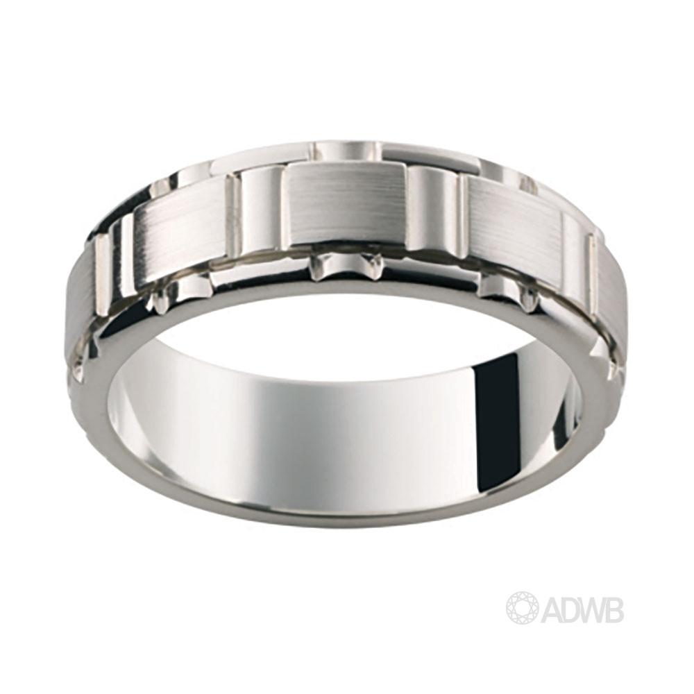 Australian Diamond Broker - 18ct white gold cut out groove band